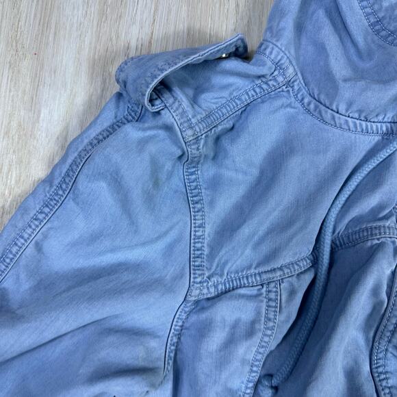 Lorna Jane LJ Black Chambray Denim Casual Outdoor Parka Hooded Jacket Medium - Picture 6 of 16